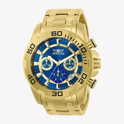 Invicta Mens Gold Tone Stainless Steel Bracelet Watch 22321