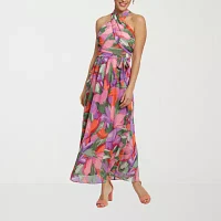 London Style Womens Sleeveless Floral Maxi Dress