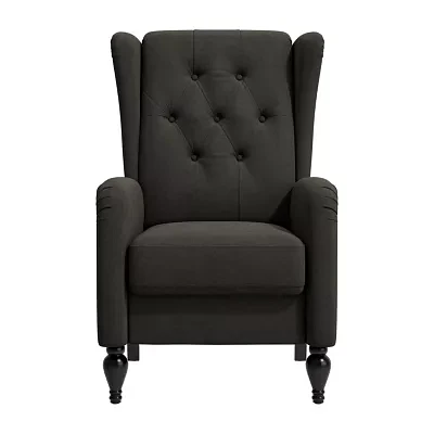 ProLounger Pesci Wingback Button-Tufted Push Back Recliner in Velvet with Nailhead Trim