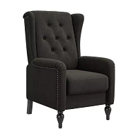 ProLounger Pesci Wingback Button-Tufted Push Back Recliner in Velvet with Nailhead Trim