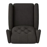 ProLounger Pesci Wingback Button-Tufted Push Back Recliner in Velvet with Nailhead Trim