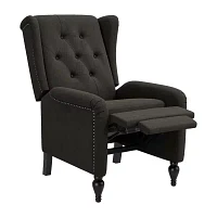 ProLounger Pesci Wingback Button-Tufted Push Back Recliner in Velvet with Nailhead Trim