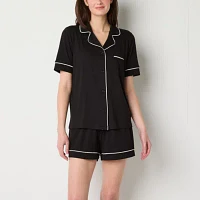 Ambrielle Womens Short Sleeve 2-pc. Shorts Pajama Set