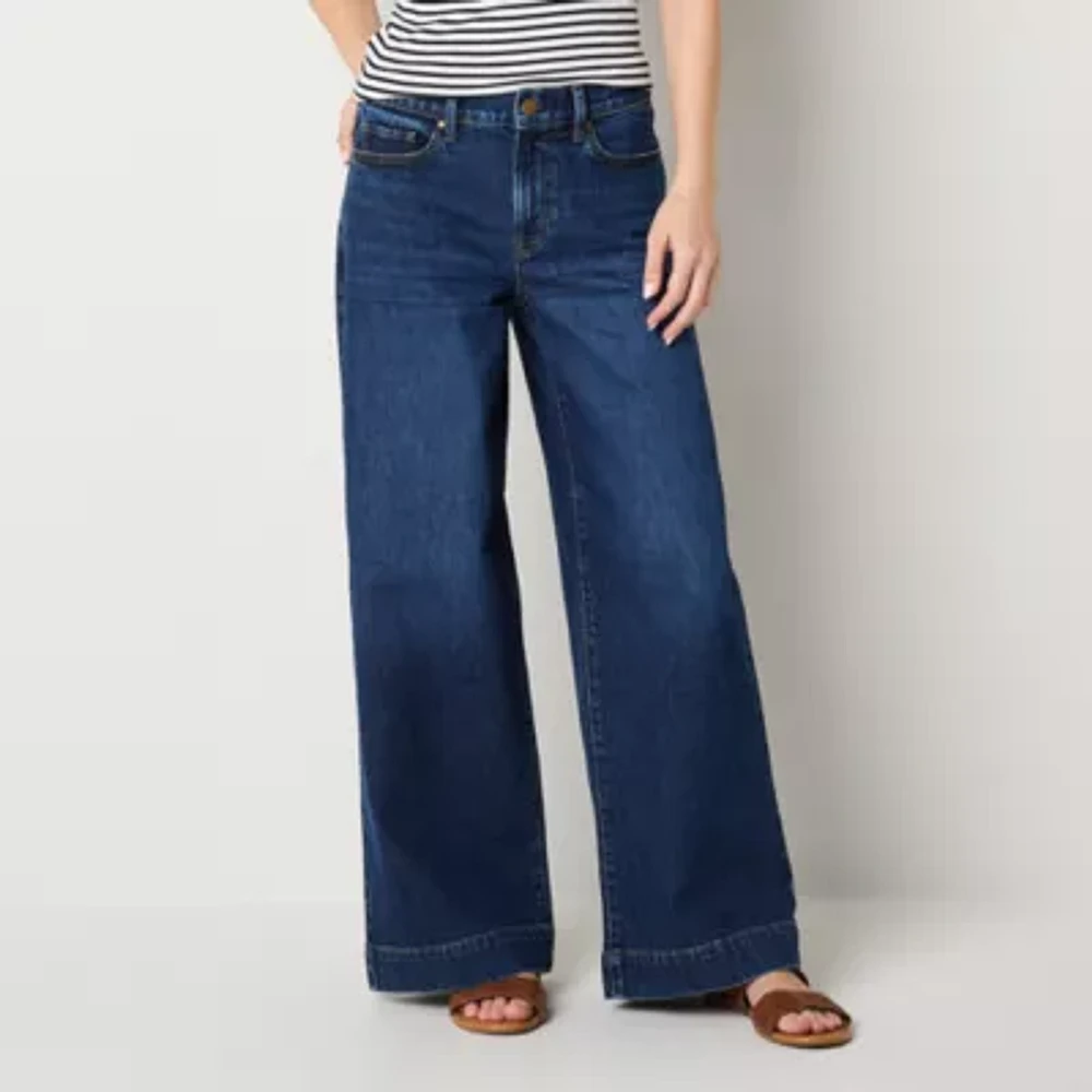 a.n.a Tall Womens High Rise Wide Leg Jean