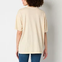 Arizona Oversized Womens Juniors Crew Neck Short Sleeve T-Shirt
