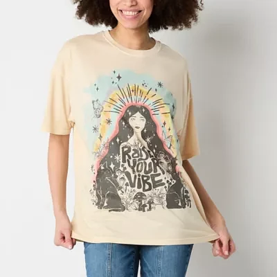 Arizona Oversized Womens Juniors Crew Neck Short Sleeve T-Shirt