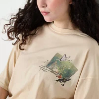 Arizona Oversized Womens Juniors Crew Neck Short Sleeve T-Shirt
