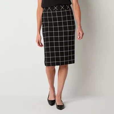 Liz Claiborne Ponte Womens Mid Rise Pencil Skirt