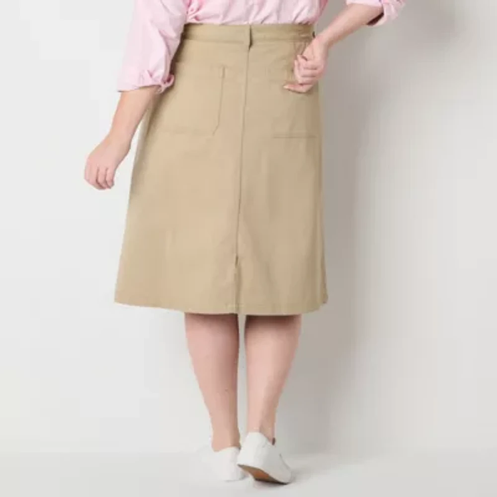 St. John's Bay Womens Denim Skirt-Plus