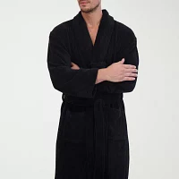 Hanes Mens Fleece Long Sleeve Knee Length Robe