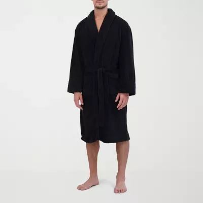 Hanes Mens Fleece Long Sleeve Knee Length Robe