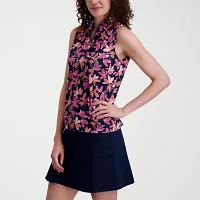 Stella Parker Womens Mock Neck Sleeveless Active Quarter-Zip Pullover