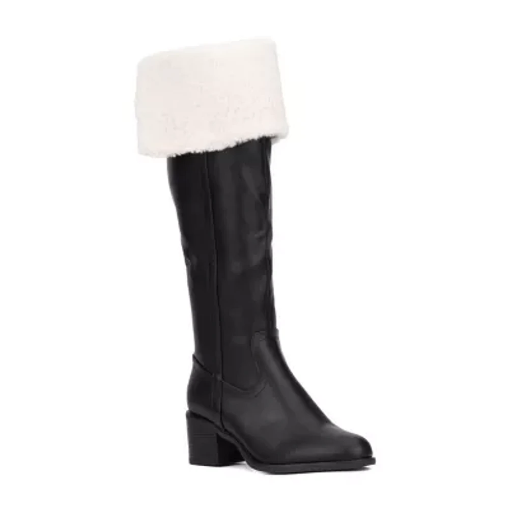 New York & Company Womens Devi Block Heel Over the Knee Boots