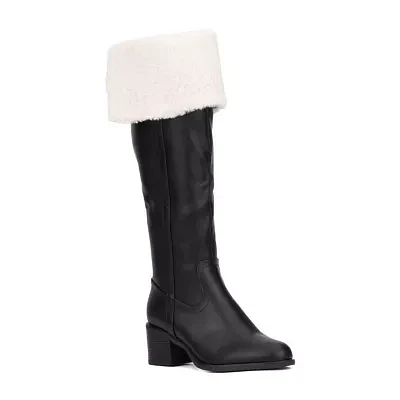 New York & Company Womens Devi Block Heel Over the Knee Boots