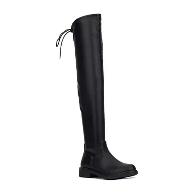 New York & Company Womens Ulla Flat Heel Over the Knee Boots