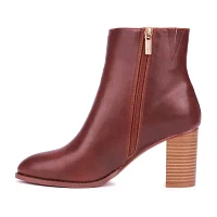 New York & Company Womens Jadyn Stacked Heel Booties