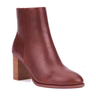 New York & Company Womens Jadyn Stacked Heel Booties