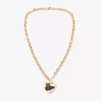 Bijoux Bar Gold Tone Womens Heart Pendant Necklaces
