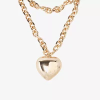Bijoux Bar Gold Tone Womens Heart Pendant Necklaces