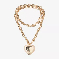 Bijoux Bar Gold Tone Womens Heart Pendant Necklaces