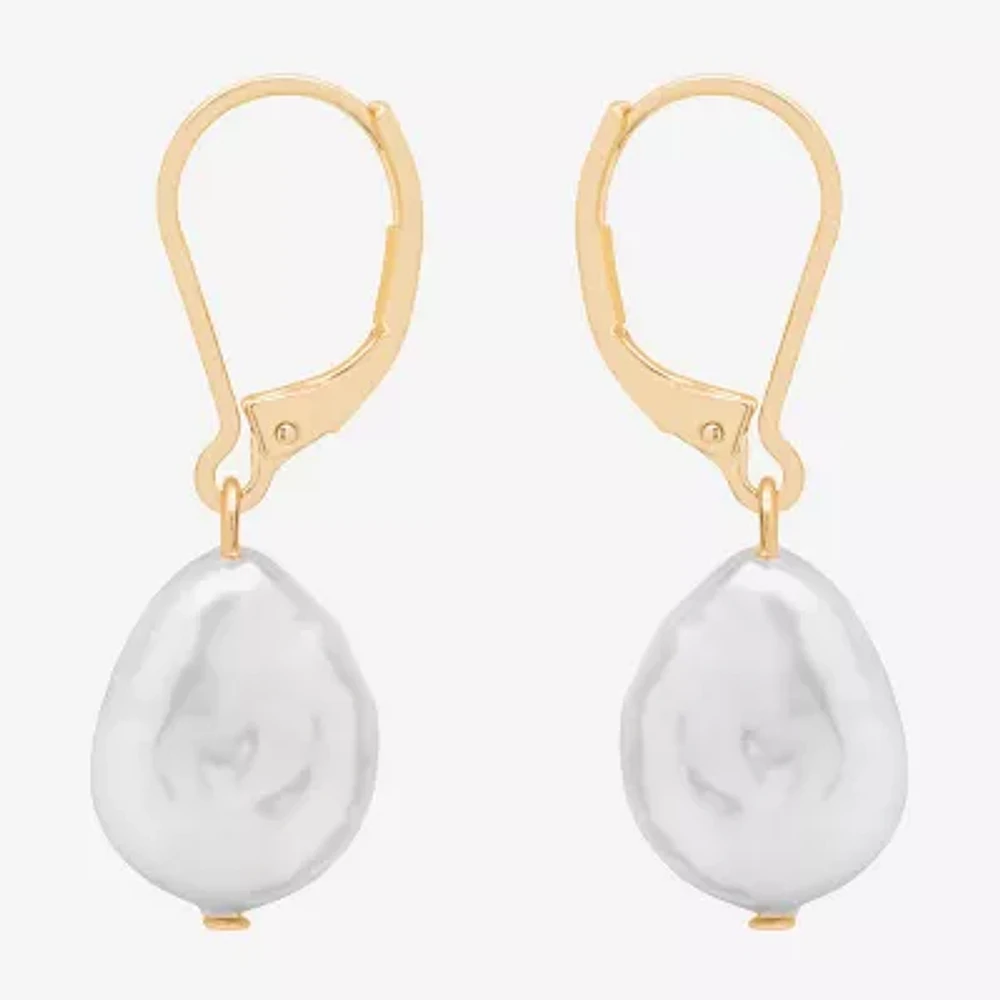 Bijoux Bar Delicates Gold Tone Simulated Pearl Drop Earrings