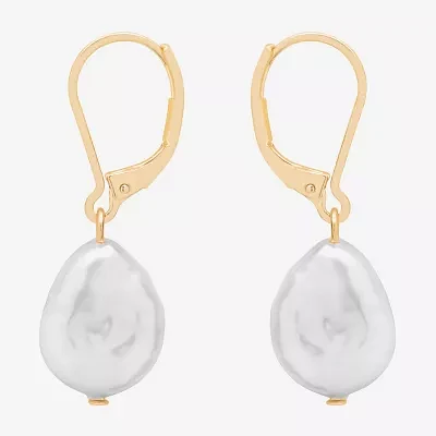 Bijoux Bar Delicates Gold Tone Simulated Pearl Drop Earrings