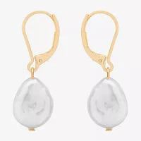 Bijoux Bar Delicates Gold Tone Simulated Pearl Drop Earrings