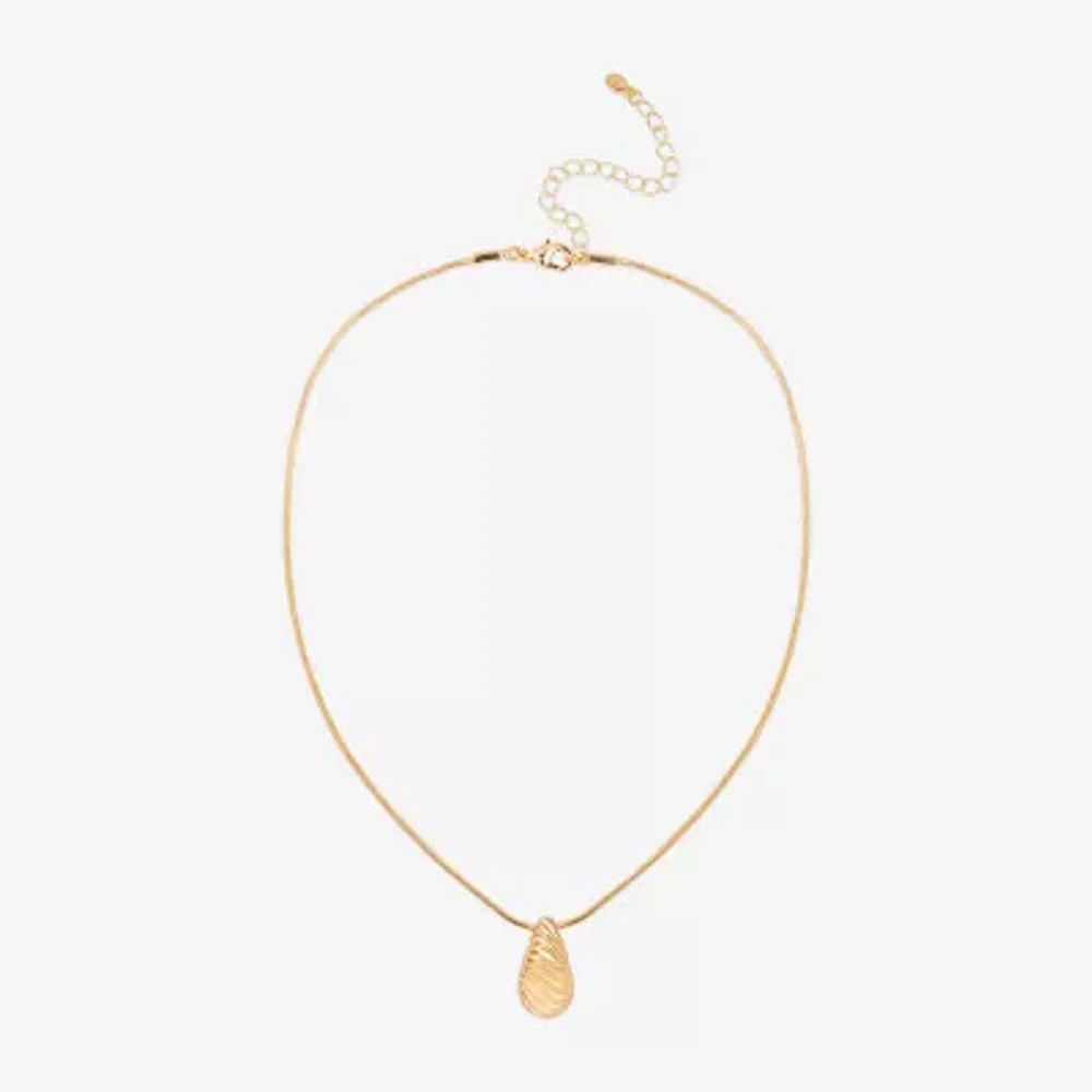 Bijoux Bar Delicates Gold Tone Womens Stainless Steel Pendant Necklaces