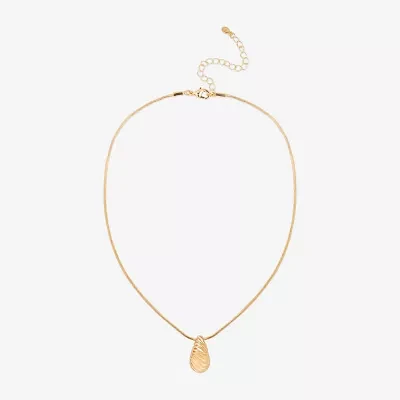 Bijoux Bar Delicates Gold Tone Womens Stainless Steel Pendant Necklaces