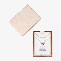Footnotes Womens 10K Gold Over Brass Heart 16 Inch Pendant Necklace