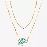 Footnotes Elephant Womens 10K Gold Over Brass Pendant Necklaces
