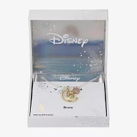Disney Classics Womens Cubic Zirconia 10K Tri-Color Gold Over Brass Heart Moon Star 16 Inch Pendant Necklace