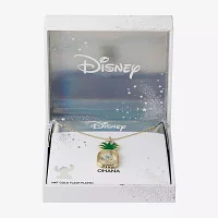 Disney Classics Pineapple Womens Crystal 10K Gold Over Brass Pendant Necklaces