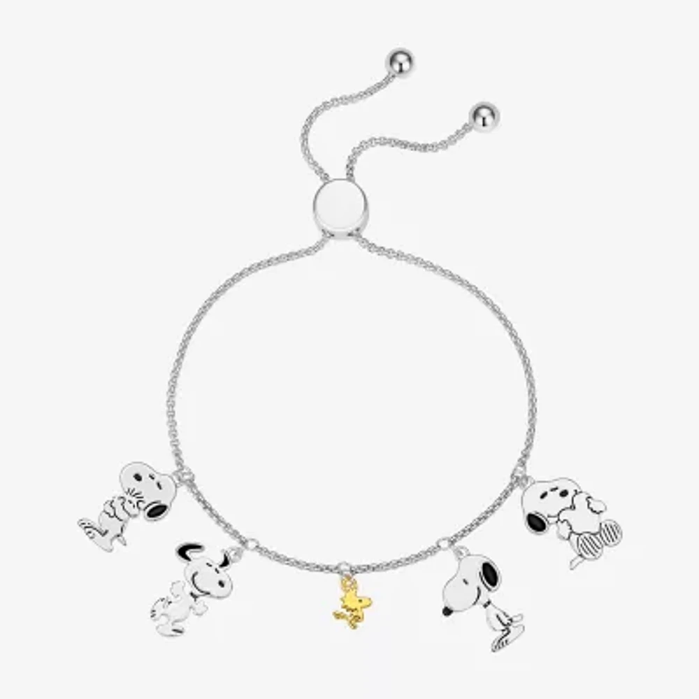 Disney Classics 10K Gold Over Brass Pure Silver Over Brass Peanuts Charm Bracelet