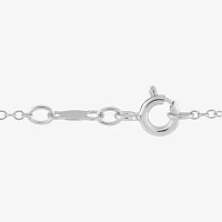 Womens Lab Created White Sapphire Sterling Silver Square Pendant Necklaces