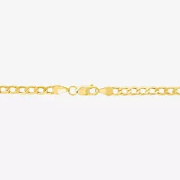 Made in Italy Unisex Adult 10K Gold 7.5 Inch Hollow Curb Chain Bracelet