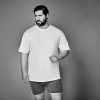 Stafford Heavyweight Mens 4 Pack Short Sleeve Crew Neck T-Shirt Tall