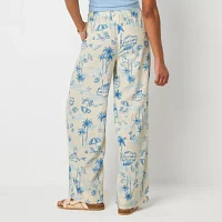 Arizona Linen Womens Low Rise Straight Drawstring Pants - Juniors
