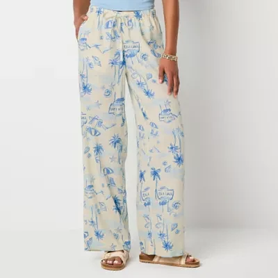 Arizona Linen Womens Low Rise Straight Drawstring Pants - Juniors