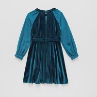 Emerald Sundae Big Girls Long Sleeve Puffed A-Line Dress