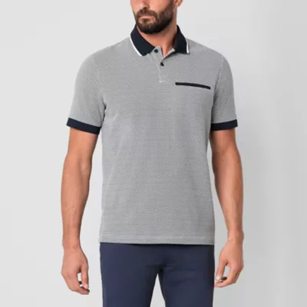 Stylus Printed Mens Regular Fit Short Sleeve Polo Shirt