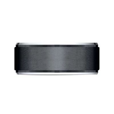 Mens 9mm Black Cobalt Wedding Band