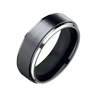 Mens 9mm Black Cobalt Wedding Band