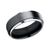 Mens 9mm Black Cobalt Wedding Band