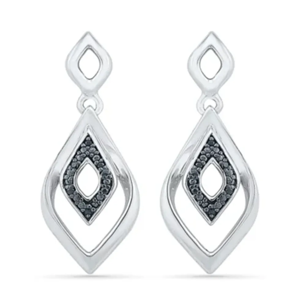 Diamond Accent Natural Diamond Sterling Silver Drop Earrings