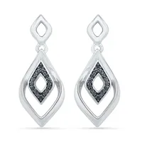 Diamond Accent Mined Diamond Sterling Silver Drop Earrings