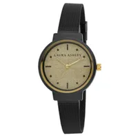 Laura Ashley Womens Black Strap Watch-La31041bk