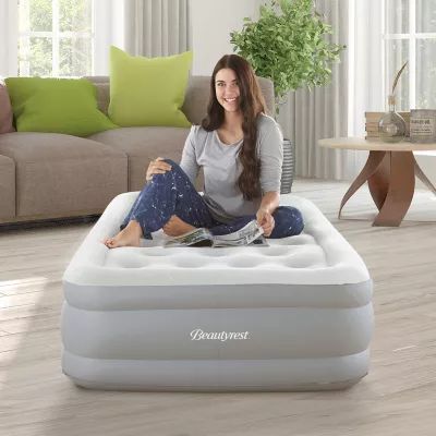 Beautyrest Sky Rise Raised Adjustable Comfort Coil Top Air Bed with A/C Express Pump