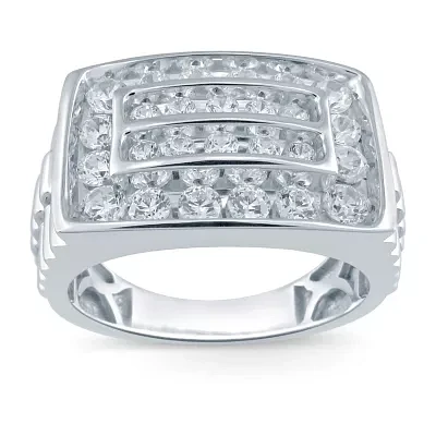 Mens 1 1/2 CT. T.W. Natural White Diamond 10K White Gold Fashion Ring