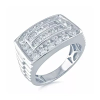 Mens 1 1/2 CT. T.W. Natural White Diamond 10K White Gold Fashion Ring